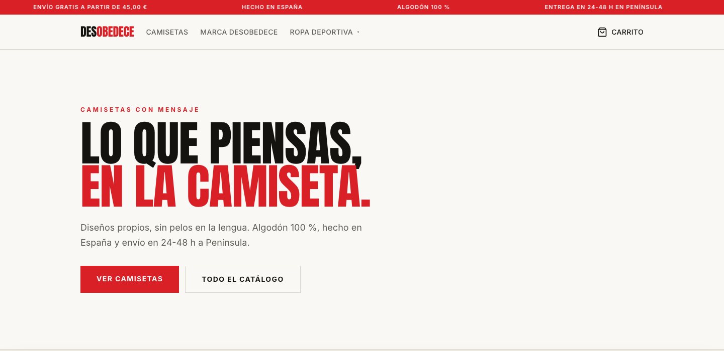 Tienda online de Desobedece, camisetas con mensaje