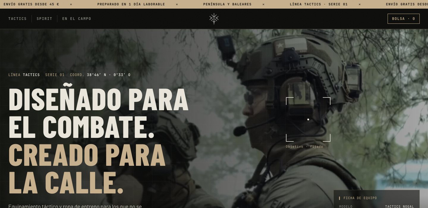 Tienda online de EINAR, ropa táctica y de gimnasio